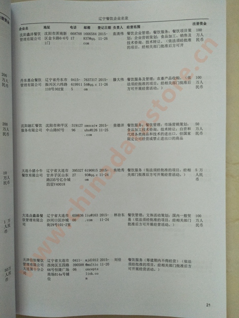 遼寧餐飲企業(yè)黃頁收錄了最新的遼寧餐飲企業(yè)名單，具有極高的營銷價值，實實在在提高銷售業(yè)績