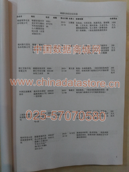 福建化妝品企業(yè)黃頁收錄了最新的福建化妝品企業(yè)名單，具有極高的營(yíng)銷價(jià)值，實(shí)實(shí)在在提高銷售業(yè)績(jī)