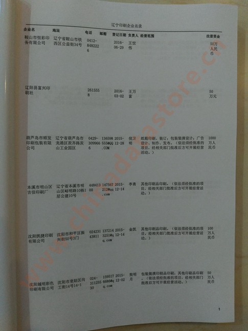 遼寧印刷企業(yè)黃頁(yè)收錄了最新的遼寧印刷企業(yè)名單，具有極高的營(yíng)銷價(jià)值，實(shí)實(shí)在在提高銷售業(yè)績(jī)
